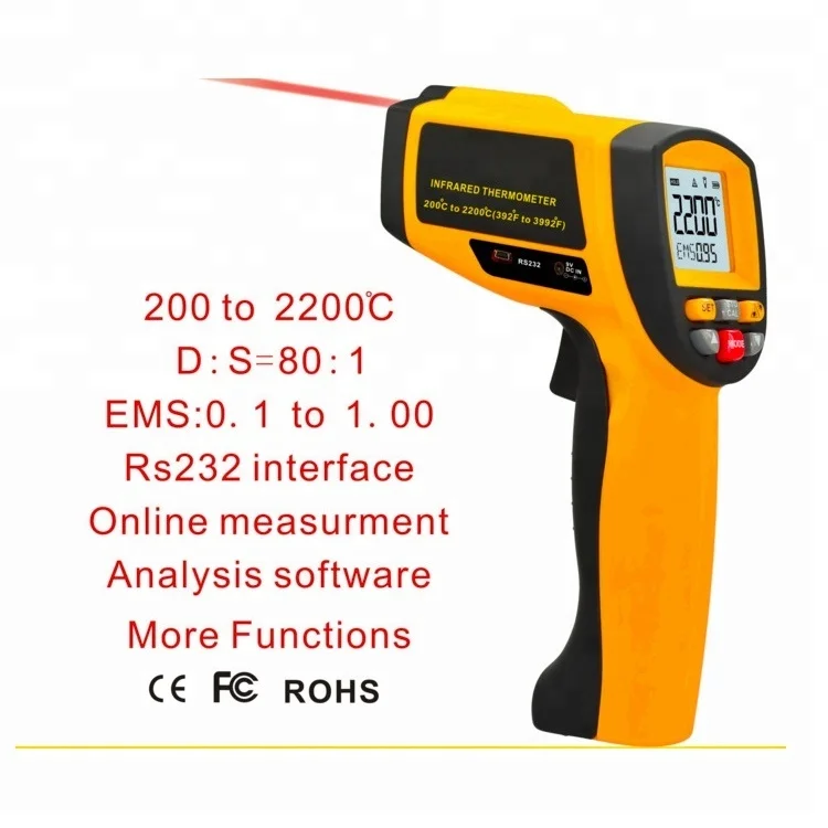 

High Temperature 2000 Degree Digital Wholesale Infrared Touchless Laser IR Thermometer