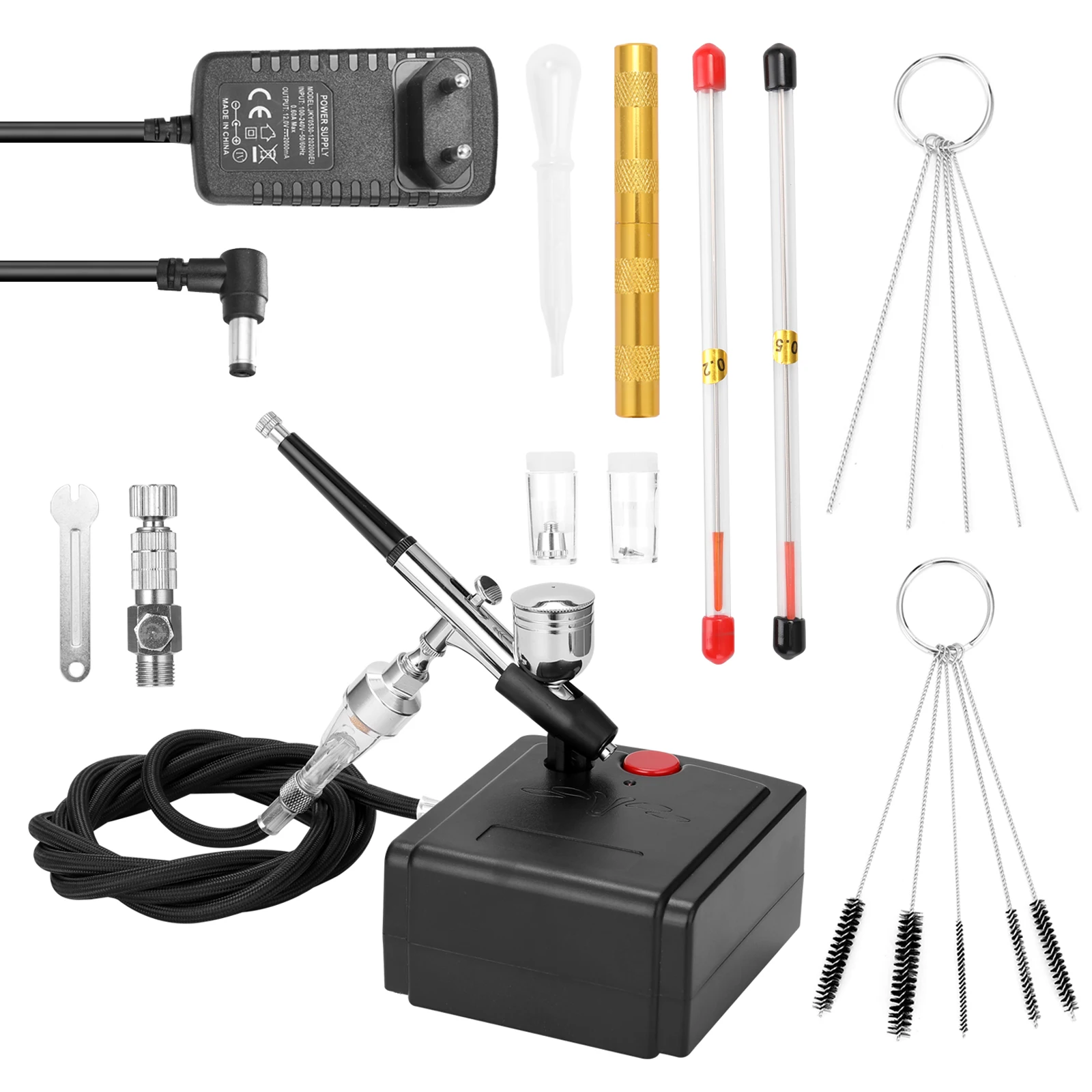 

Professional Airbrush Set for Model Making Art Painting with Air Compressor+Power Adapter+Airbrush+Airbrush Holder Airbrush Set