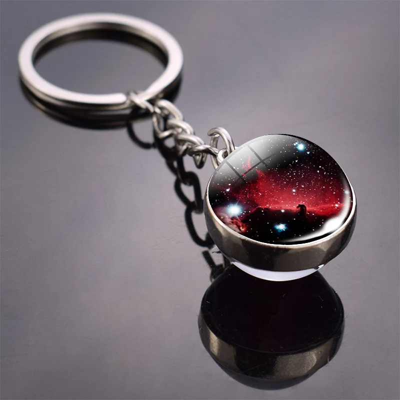 Брелок для ключей Galaxy со стеклянным шариком Ювелирное Украшение с кабошоном