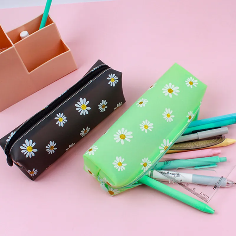 Вместительный пенал для ручек Daisy простая прозрачная сумка хранения косметики