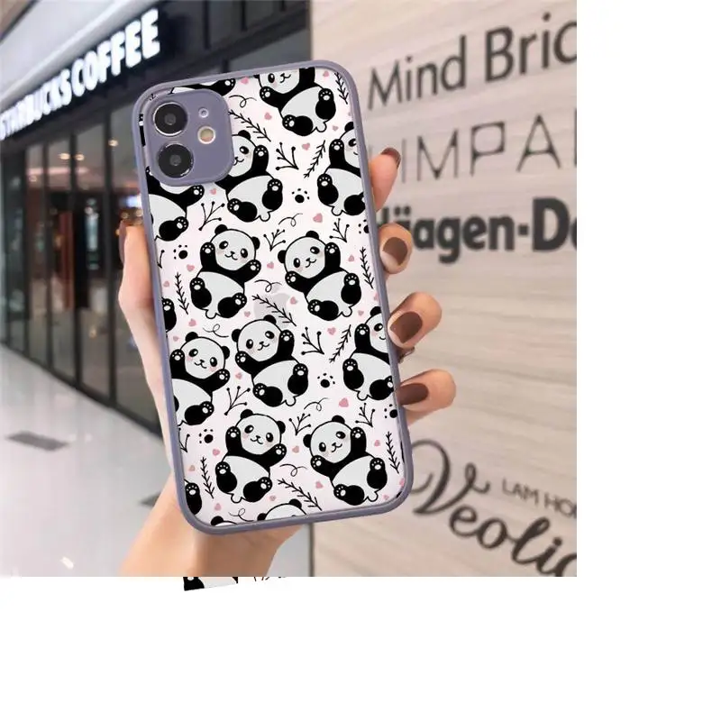 

cartoon china panda Cute Animal Phone Cases matte transparent For iphone 7 8 11 12 plus mini x xs xr pro max cover