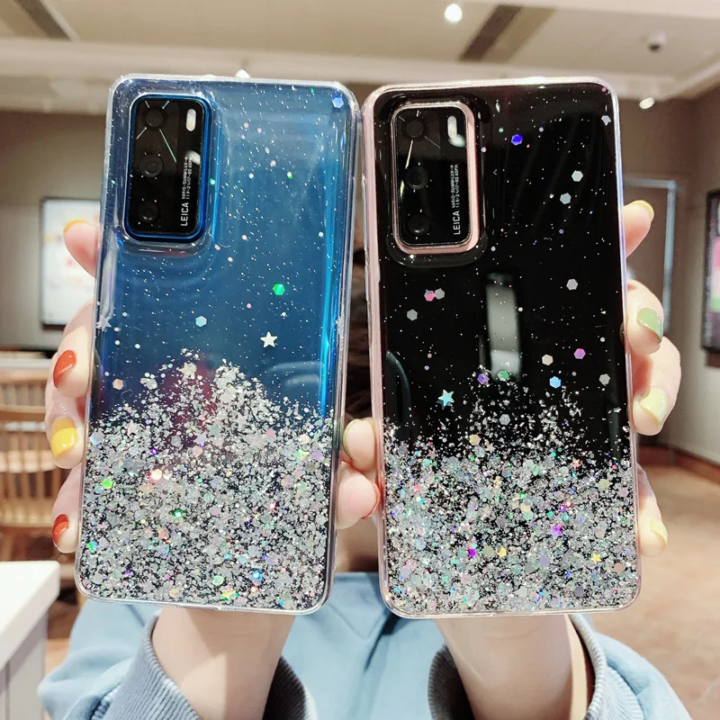For Honor 10 10i 20S 9 8 Lite V30 Pro V20 Sequins Bling Soft TPU Case Huawei 30S 9A 9X 8A 8S 8X 8C 7A 7C 7S Play | Мобильные