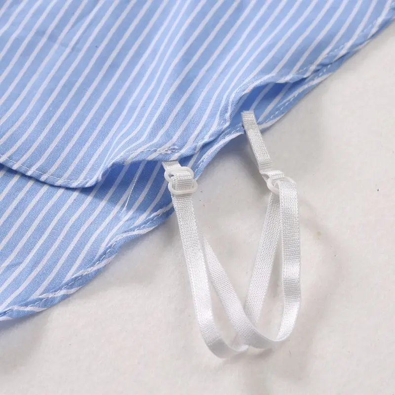 

Women Detachable Dickey False Fake Collar Ruffle Striped Shirt Clothes Accessory