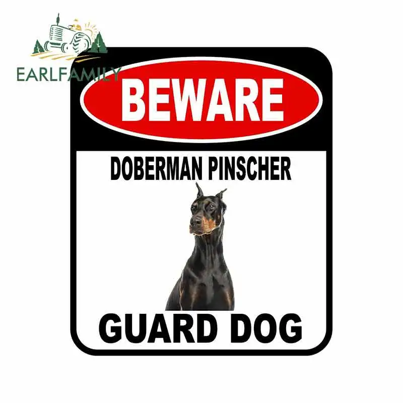 EARLFAMILY 13 см x 11 остерегайтесь надписи DOBERMAN PINSCHER защита от царапин композитная