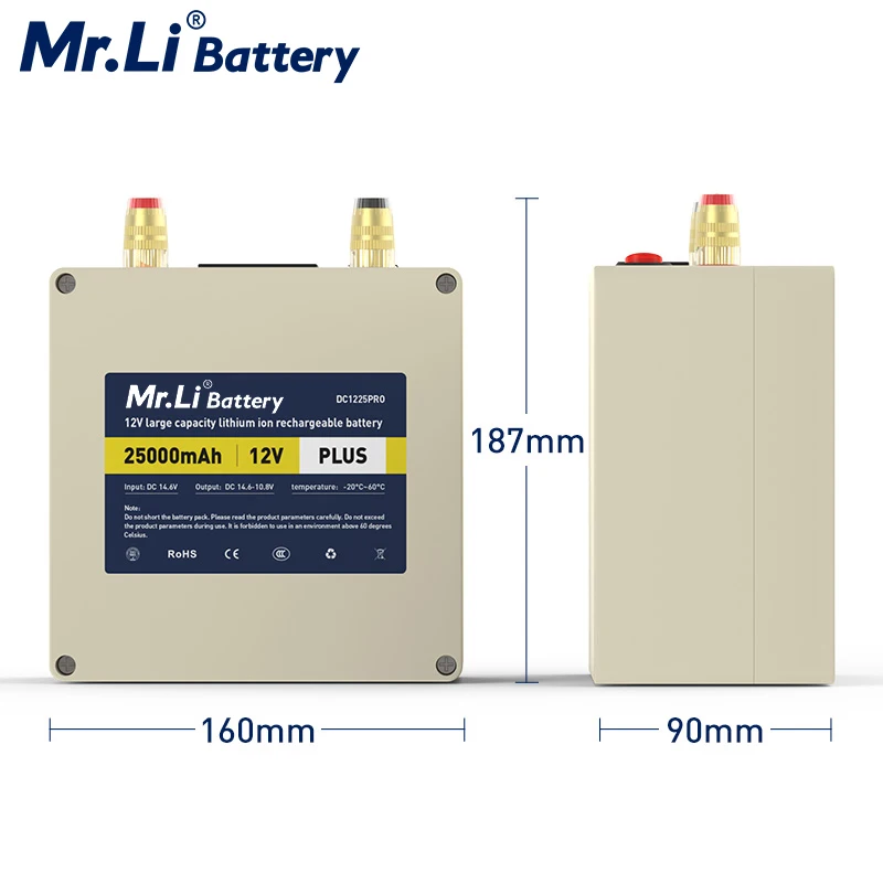 Аккумуляторная батарея Mr.Li литий-железо-фосфатная 12 В 25 Ач с зарядным устройством
