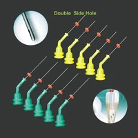 10pc reusable dental irrigation endo needle tip 31g elbow double side hole for root canal cleaning syringe anterior molar teeth