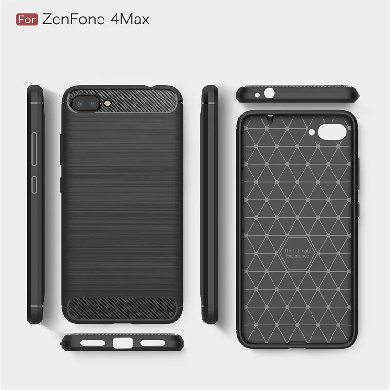 Чехол для ASUS Zenfone 4 Max Plus углеродный бампер прочный из ТПУ Silcone Для zenfone ZC520kL ZC554KL