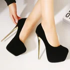 Туфли-лодочки женские на высоком каблуке 16 см, фетиш туфли-лодочки из флока, лаконичные, для свадьбы, стриптиза, большие размеры 41 42 43 44 45