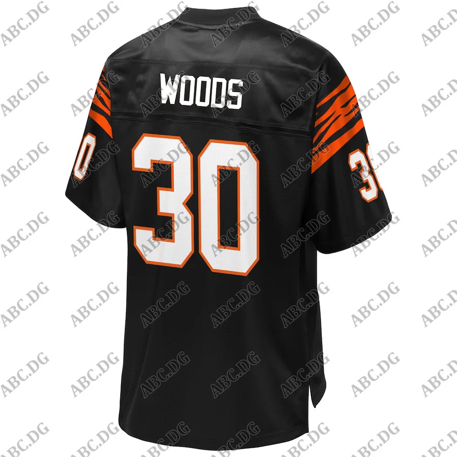 

Men Women Kid Youth Cincinnati Ickey Woods Pro Line Black Replica Retired Player Jersey