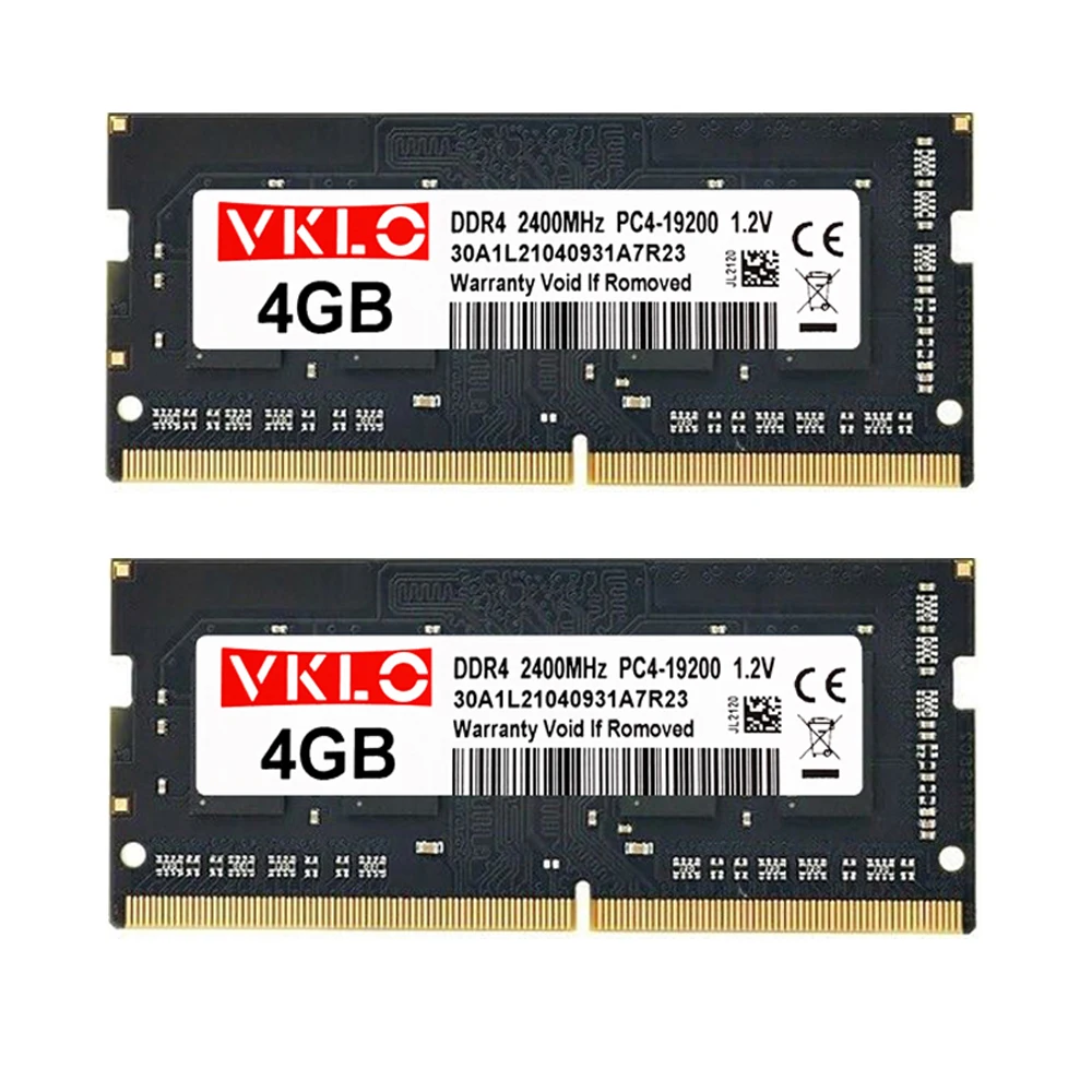 VKLO комплект из 5 предметов DDR4 4 ГБ 8 ГБ ОЗУ 2400 МГц 260PIN DIMM память для ноутбука фонарик небуферизованный AMD Intel совместимый