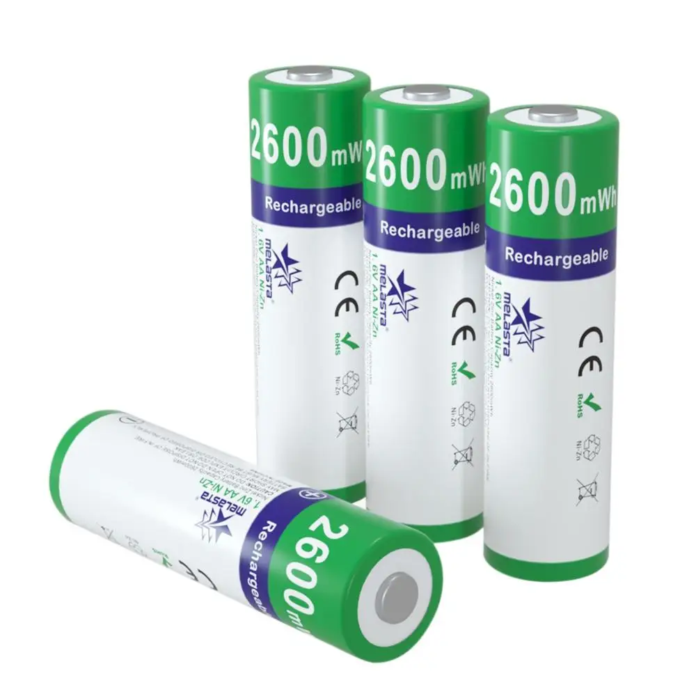 

NiZn AA Rechargeable Batteries NI-ZN 2600mWh 1.6V Battery for toys MP3 Solar Lights Digital Camera MP4 RC car with 1 USB Charger
