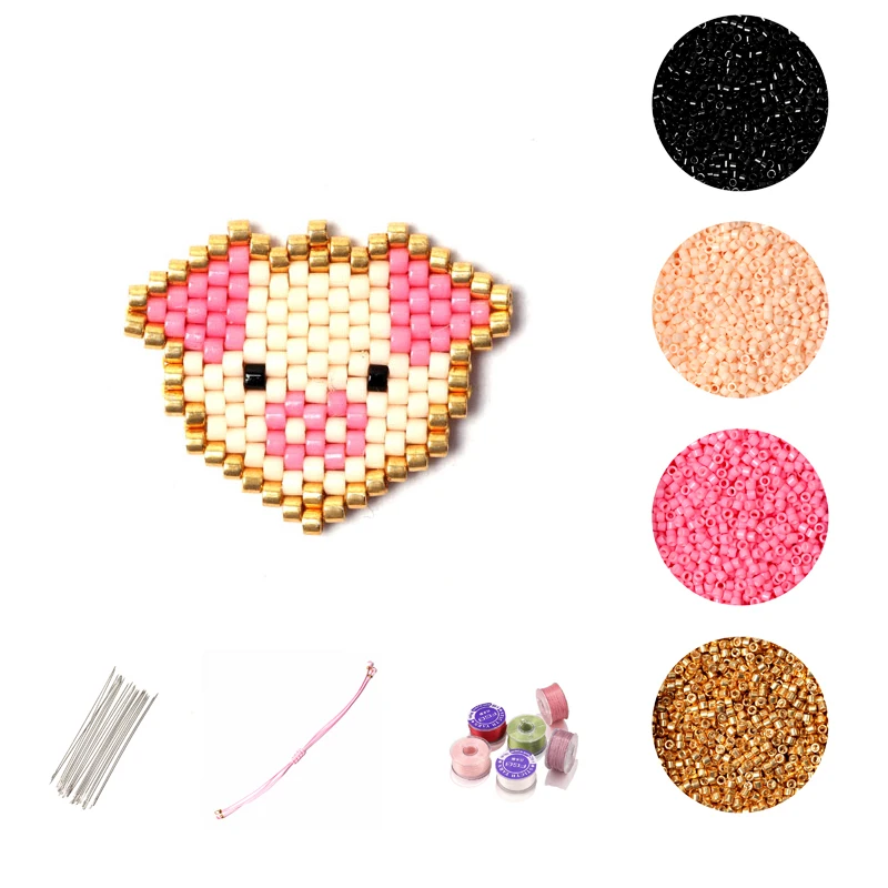 

FAIRYWOO DIY Bracelet Accessories Cute Pig Bracelet Handmade Bangles Charms Miyuki Bracelets Jewelry Making Wholesale