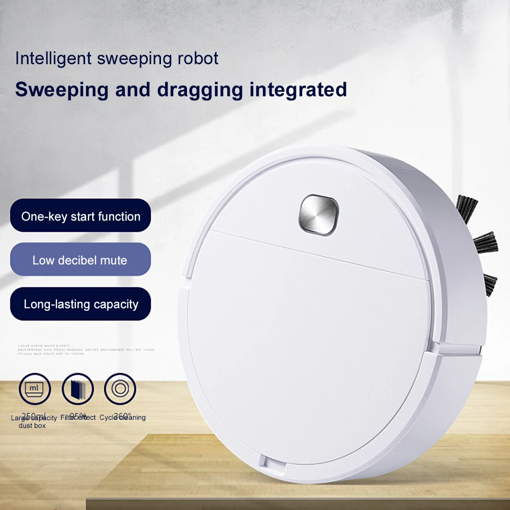 

3 in 1 Robot Vacuum Cleaner USB Rechargeable Smart Sweeper 1800Pa Powerful suction 100% brand new and high quality.