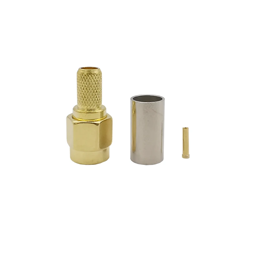 ALLiSHOP RP SMA штекер (внутреннее отверстие) RF коаксиальный разъем обжимной для RG58 RG142