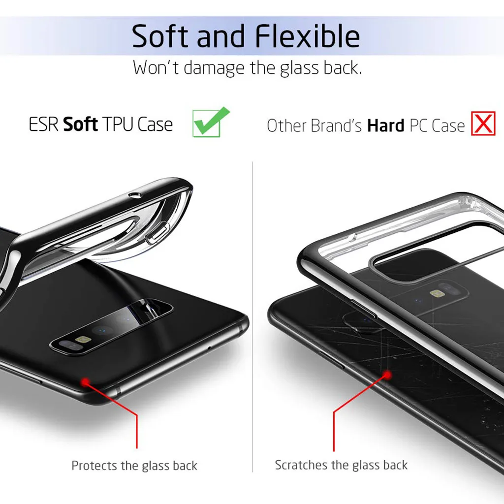 For Samsung S10 Clear Slim Thin Non-slip Back Hybrid Hard Case Cover 6.1 inch Protective back Phone Shell Shockproof phone |