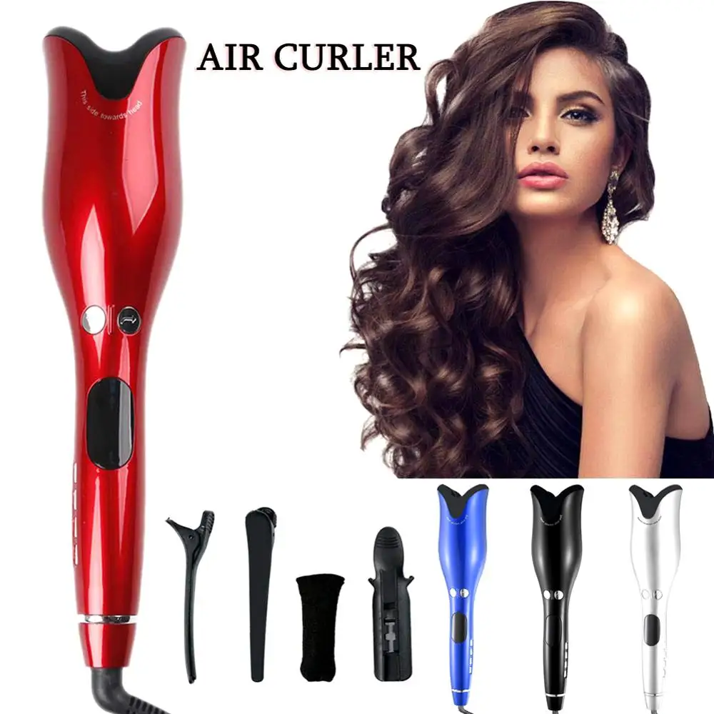 

Ceramic Heater and LED Digital Mini Portable Curler Air Curling Wand Curling Iron Automatic Hair Curler with Tourmaline
