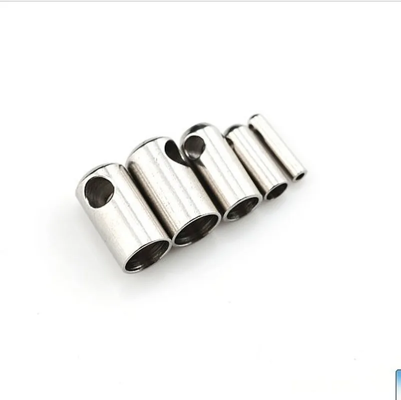 Круглые обжимные застежки из нержавеющей стали для ювелирных изделий шнур 50