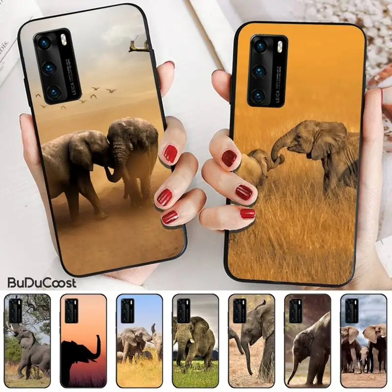 

Hrmes Animal world elephant DIY phone Case cover Shell for Huawei P20 P30 P20Pro P20Lite P30Lite Psmart P10 P40