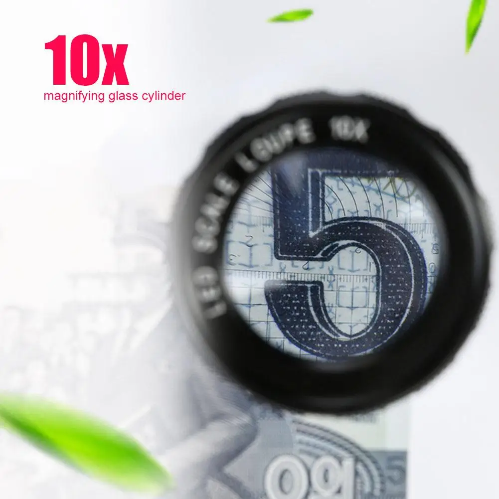 10X увеличительное Стекло подставкой измерительный Лупа весы с светодиодный