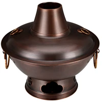 chinese style copper hot pot pure red copper thickened copper pot old fashioned furnace pure copper household hot pot