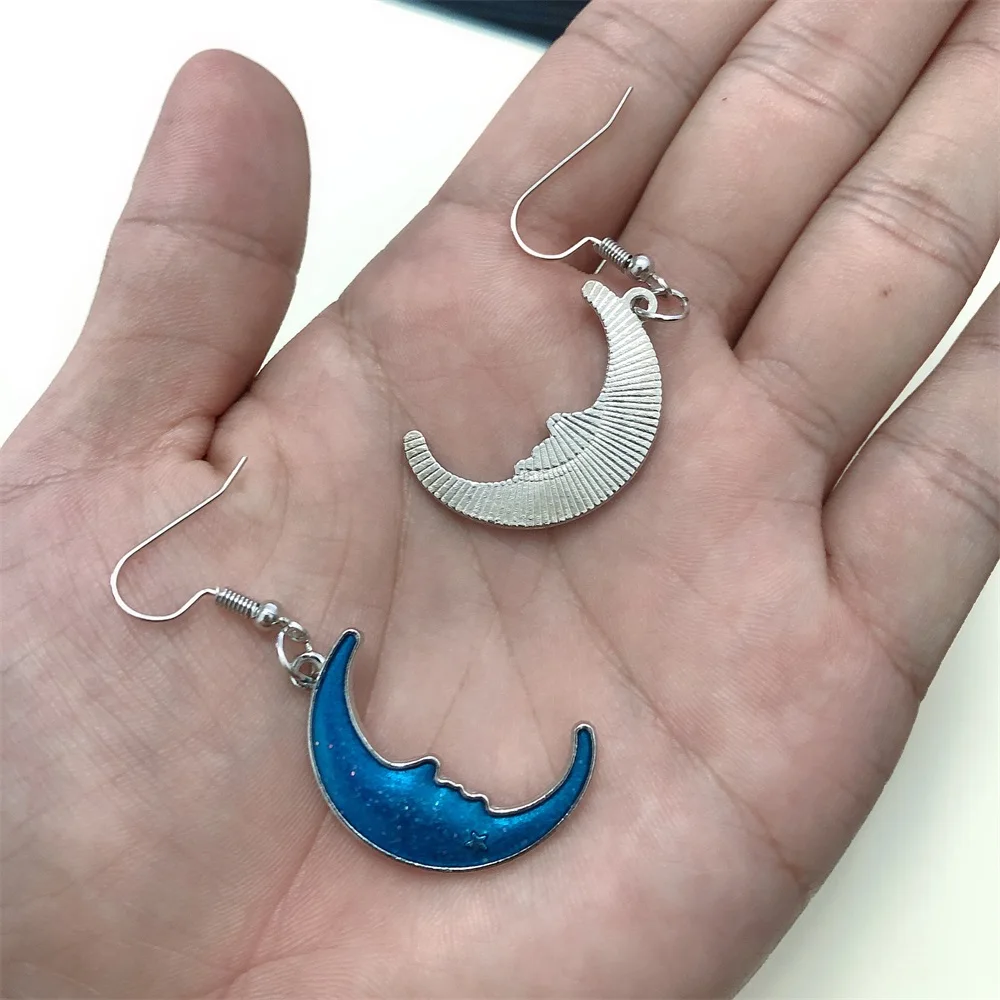 

Korean new fashion unique asymmetric Earrings Drop Charm Star Moon Earrings Fashion Accessories for women's Earrings