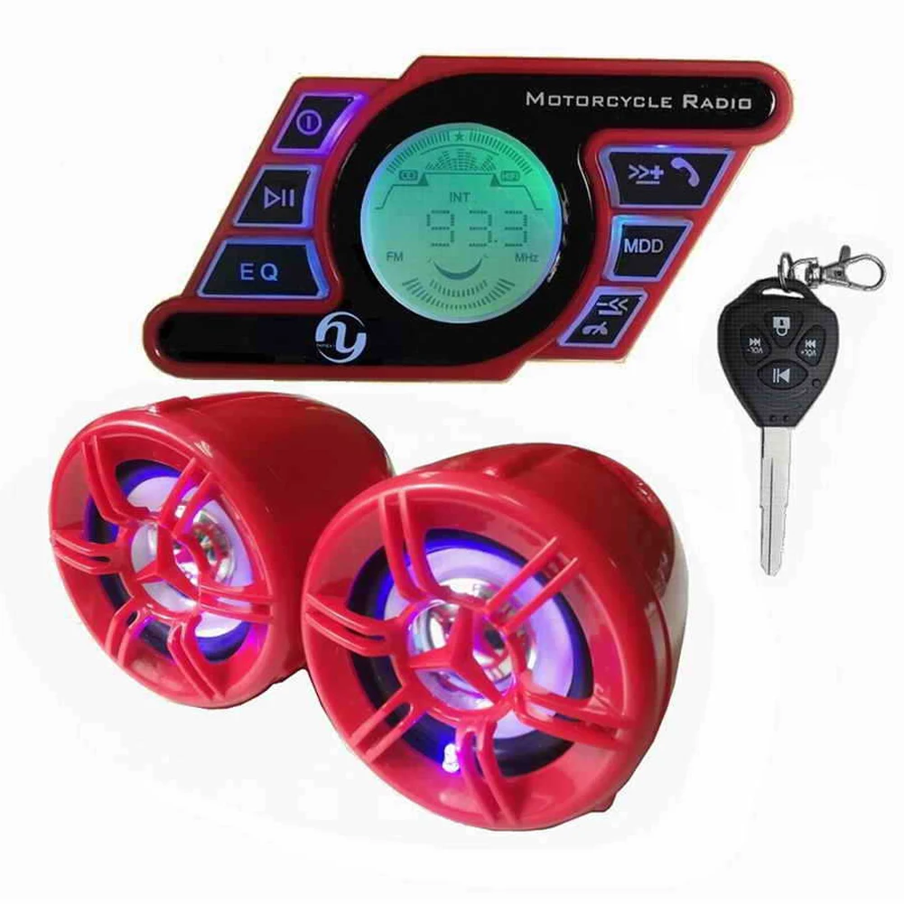 Универсальный Встроенный сигнал тревоги для мотоцикла аудио Bluetooth Вызов громкой