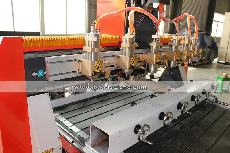 

GoodCut Multi spindle 6 heads cnc router 4 axis rotary axis cnc wood carving machine