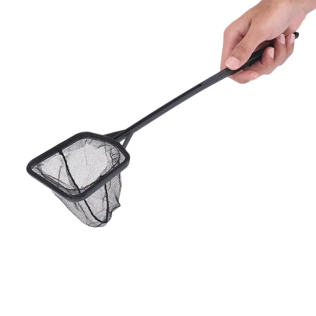 Портативная квадратная аквариумная рыболовная сеть с длинной ручкой плотная