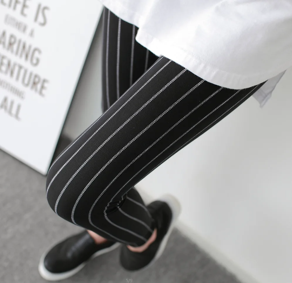 Женские штаны с полосками надписи джинсы высокого стрейч леггинсы для фитнеса