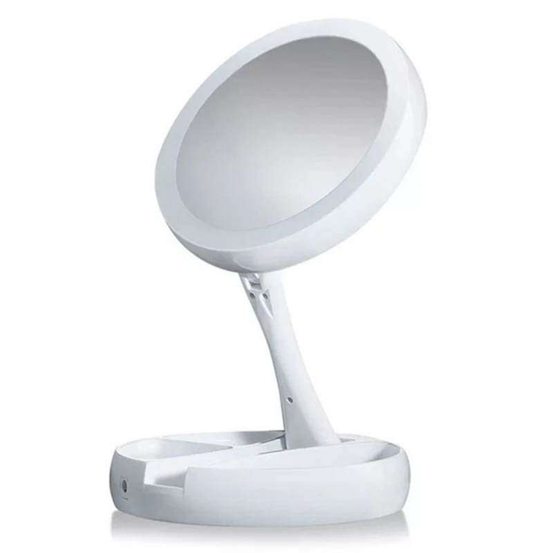 

HAEGER Multi-Purpose Makeup Mirror USB Desk Lamp Double-Sided Mirror Folding LED 10 Times Magnification Double-Sided Mirror