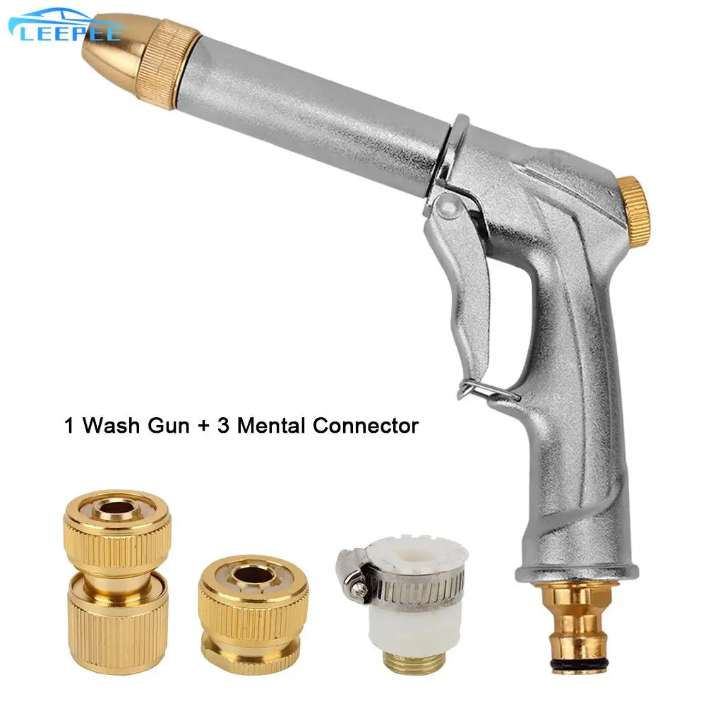 

Adjustable Car Water Gun Plated Copper With 3 Connector For Car Garden Cleaning High Pressure Multi Water Spray Modes
