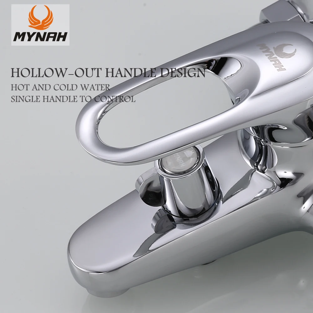 mynah bathroom faucets wall mounted hot and cold water faucet zinc alloy bathtub water mixer taps without shower hand free global shipping