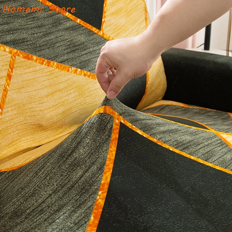 

Square Grid Printed Sofa Covers For Living Room Sofa Protector Anti-Dust Elastic Stretch Covers For Corner Sofa Cover