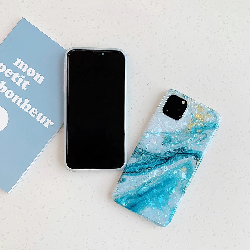 Оболочка текстуры синие Чехлы под мрамор для iPhone 11 Pro MAX X XR XS MAX Gold flow choi мягкий чехол для iPhone 8 7 6 6S Plus задняя крышка