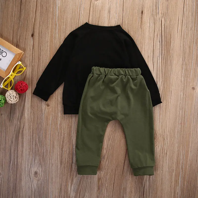 Teen Kids Clothes Baby Boys Costume Letter Tracksuit Mama Tops Pants 2PCS Children Boy Winter Outfits Set roupa infantil 0-3 Y | Детская