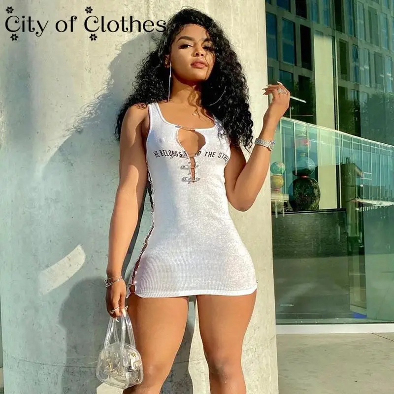 

2021 Summer Women Sleeveless Mini Dress Patchwork With Corset White Bodycon Sexy Streetwear Casual Y2K Ladies Club Party Dresses
