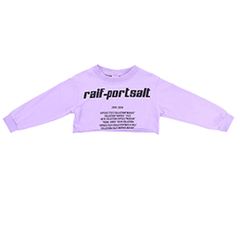 

New Kids Hip Hop Clothing Sweatshirt Top Causal Hip Hop Pants for Girl Jazz Ballroom Dance Costume Clothes Stage Outfits 110-170