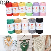 1roll 3mm 4 strands knitted rope string for craft weaving boho rope twisted cotton threads weaving tapestry dream catchers