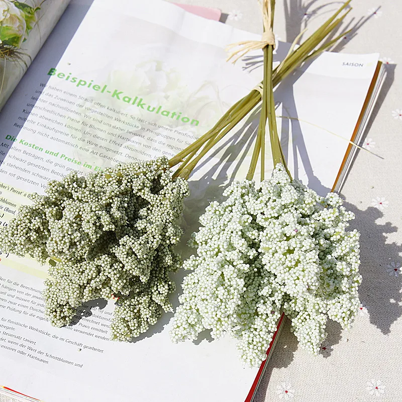 6 шт. искусственный ванильный Спайк пена ягоды мини цветы букет для свадьбы