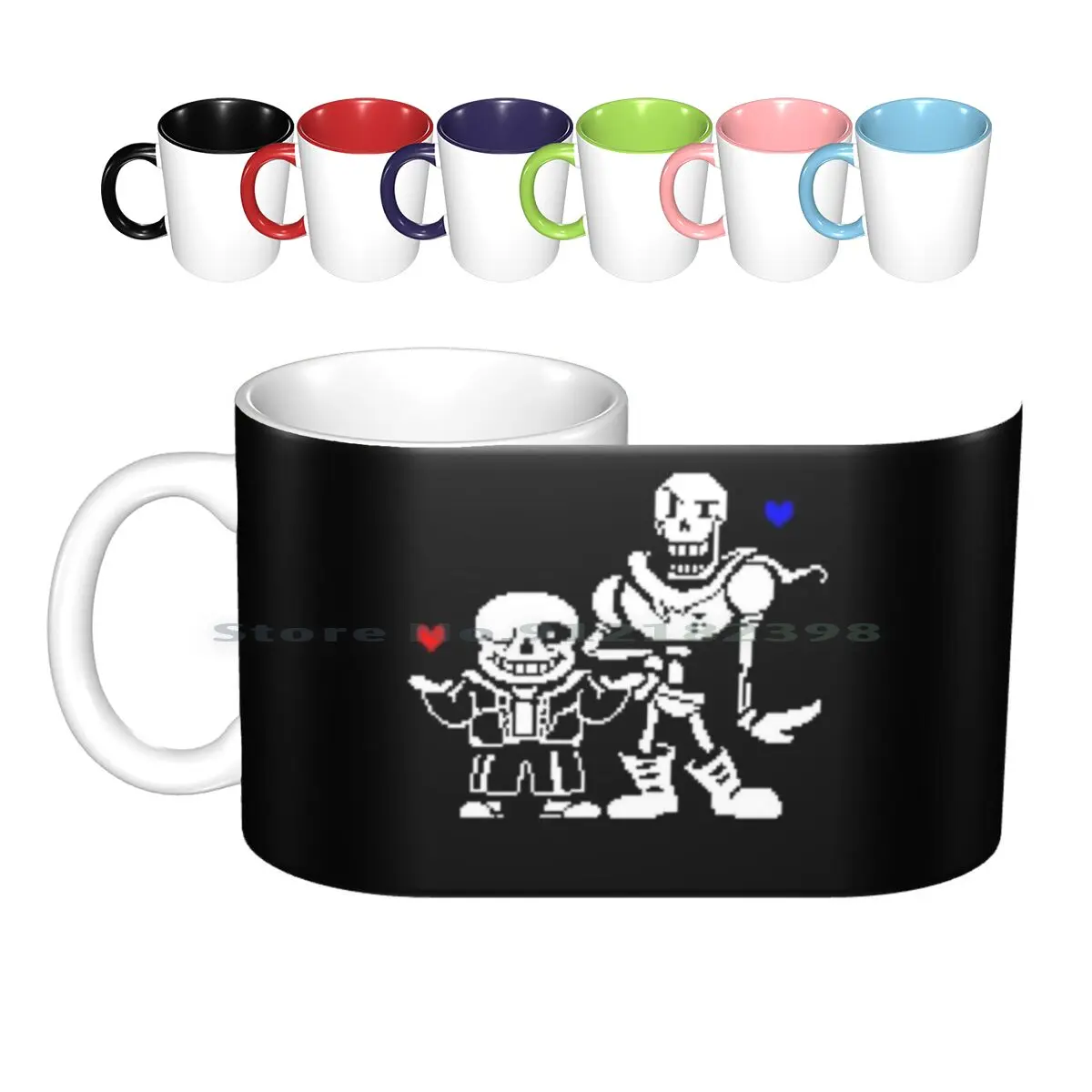 

Керамические кружки Undertale, кофейные чашки, Кружка для молока и чая, женская, со скелетом, ужасная, симпатичная игровая, для игр, ПК, чай, скелм, ...