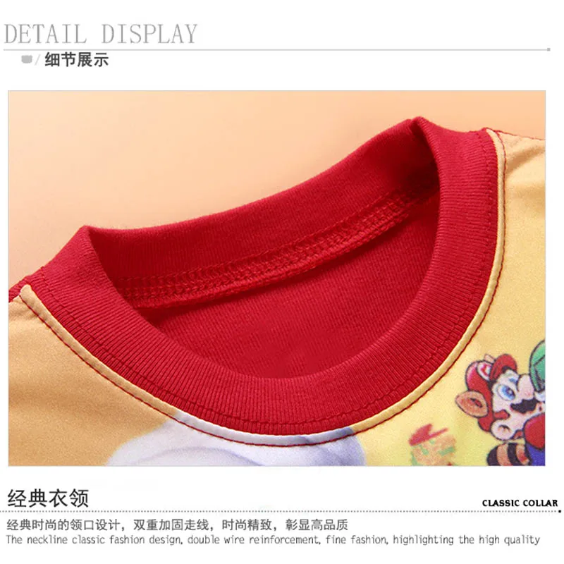 Детская одежда для сна из хлопка с супер Марио мальчиков пижама топ + штаны