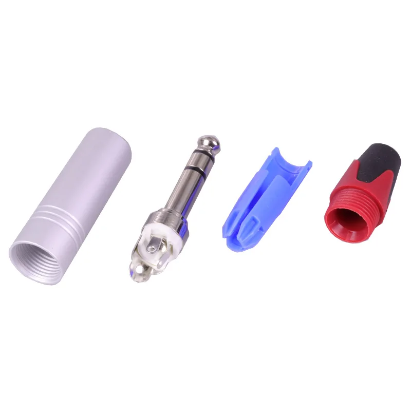 

60pcs/lot 6.35mm Stereo Male Plug 3 Poles 6.35mm Audio Connector Amplifier Microphone Cable 1/4 Inch 6.35mm Plug Audio Adapter