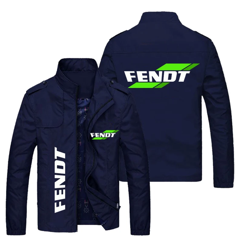 

New 2021 Spring Autumn Men Fendt Logo Stand Collar Casual Sweatshirt Long Sleeve Zipper Cardigan Man Jacket