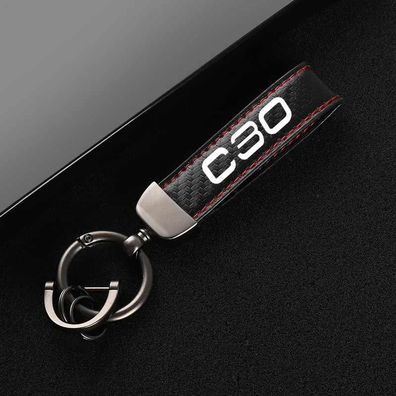 Высококачественный кожаный автомобильный брелок для ключей с поворотом на 360