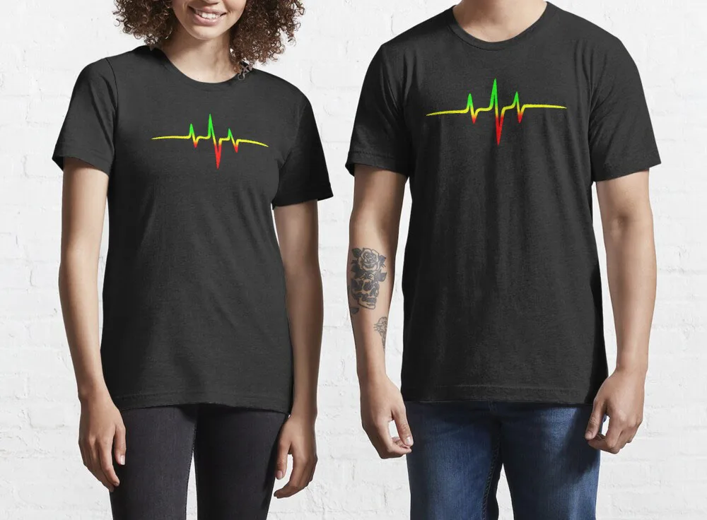 Лидер продаж футболка с изображением музыкального пульса регги сердцебиения