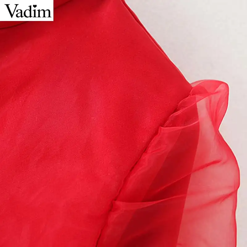 Женское элегантное платье vadim красная куртка бомбер лоскутное изделие из органзы