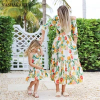 summer mom and daughter dress floral vacation and leisure long dress mother daughter dresses mom and daughter matching clothes