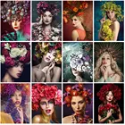 декор для дома алмазная вышивка алмазная мозаика вышивка крестом 5D алмазная живопись сделай сам, женщина, полная вышивка, Алмазная мозаика, цветок Стразы, набор для рисования, портрет, украшение комнаты, искусство