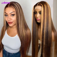 highlight wig human hair honey blonde straight lace front wig 13x4 transparent lace wigs for women lace front human hair wigs