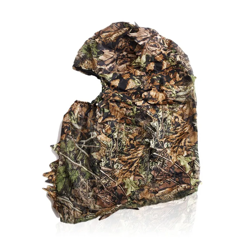 Камуфляжная листовая Ghillie Камуфляж для лица маска 3D Балаклава зеленая голова
